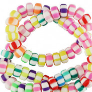 Polymer Perlen Rondell 7mm - Multicolour stripes